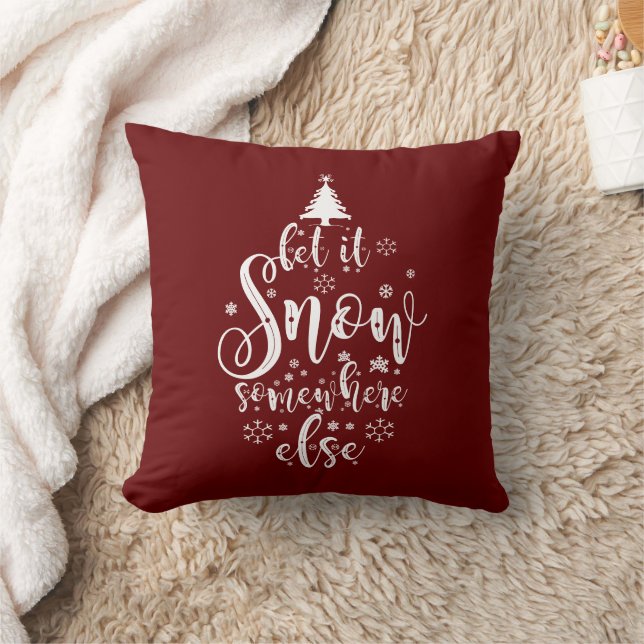 Coussin Laissez Neiger Ailleurs Vacances Rouge Prune  (Couverture)
