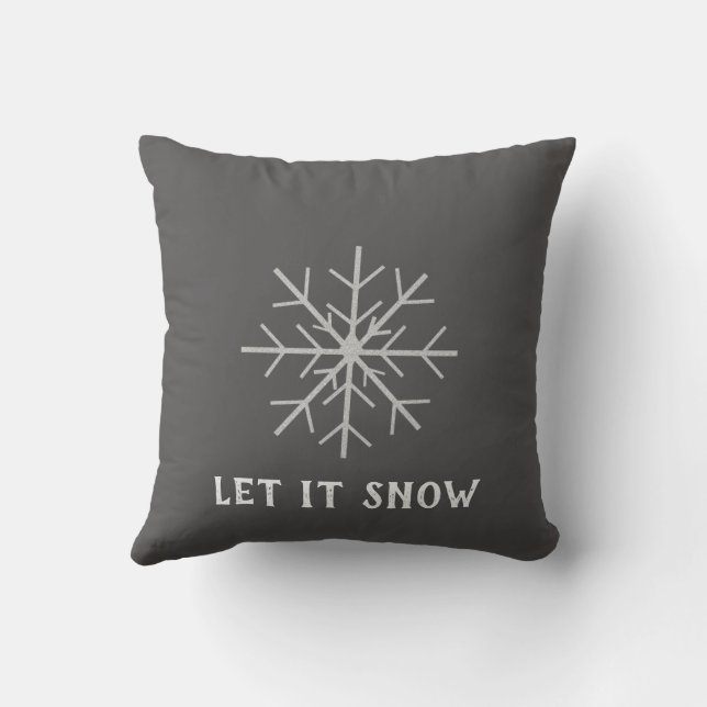 Coussin Laissez neiger, Flocon de neige (Verso)