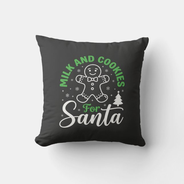 Coussin Lait et biscuits de Noël pour le Père Noël (Recto)