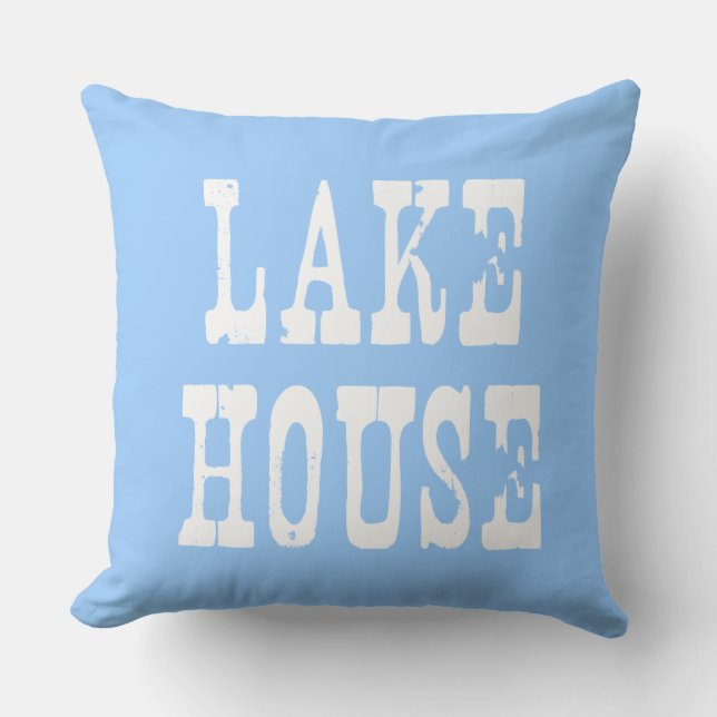 Coussin Lake House Blue (Recto)
