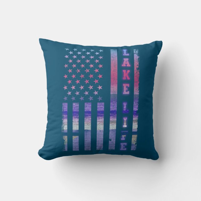 Coussin Lake Life American Flag Dock Sunset Wakeboard (Recto)