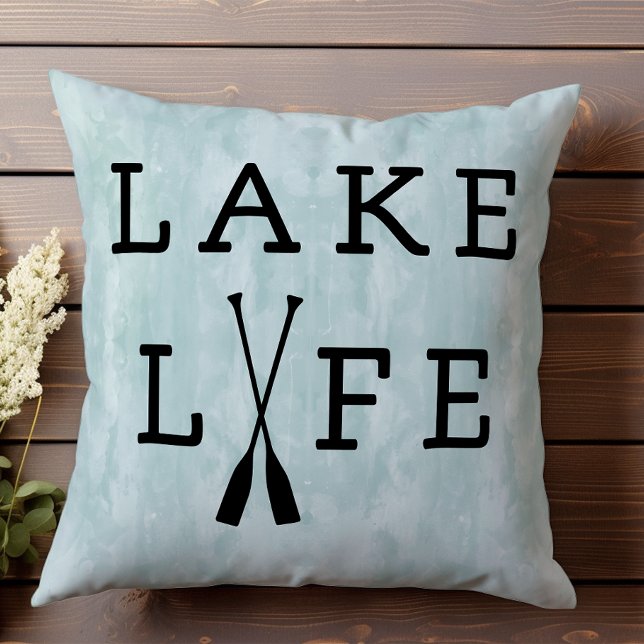 Coussin Lake Life Amusement Blue Water Summer House (Créateur téléchargé)