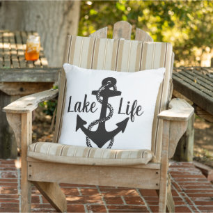 Coussin LAKE nautique LIFE + ANCRE - deux côtés Jeter Pi