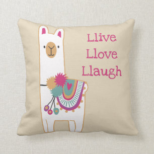 Coussin Lama mignon avec la couleur faite sur commande