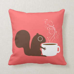 Coussin L'Amateur de café d'écureuil