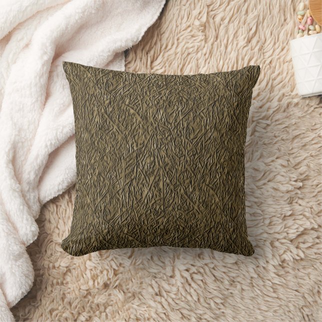 Coussin Lames D'Herbe En Brown Nature Motif Art (Couverture)