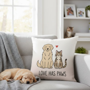 Coussin L'amour a des pattes Illustrations minimalistes