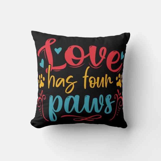 Coussin L'amour a quatre pattes de chien (Recto)