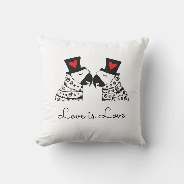 Coussin L'Amour, c'est le perroquet gay (Recto)