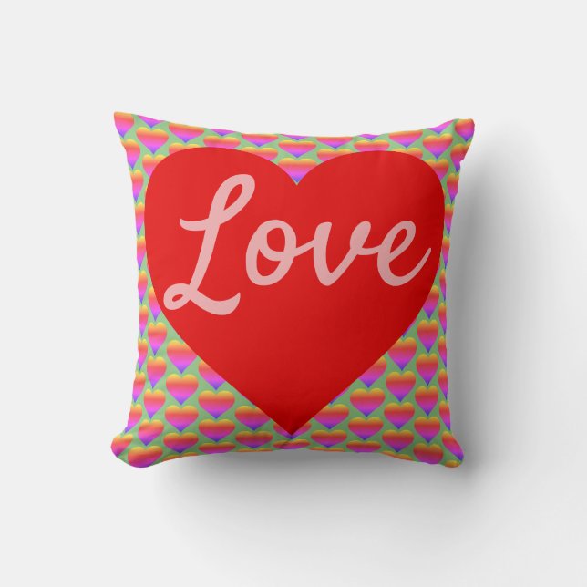 Coussin L'amour dans un coeur rouge (Recto)