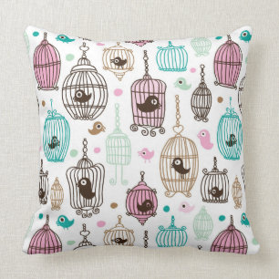Coussin l'amour de cage à oiseaux badine le motif