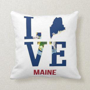 Coussin L'amour de l'État du Maine aux États-Unis