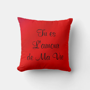 Coussin L'amour de ma luttent l'amour français rouge de