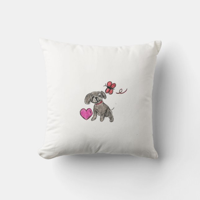 Coussin L'amour des chiots (Recto)