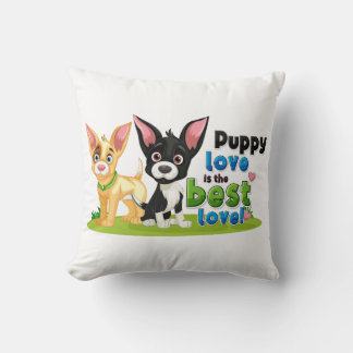 Coussin L'amour des chiots est le meilleur amour