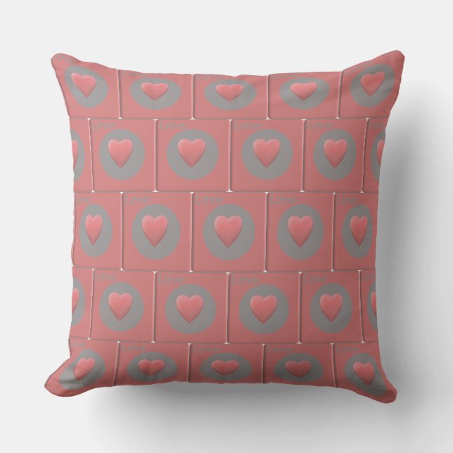 Coussin L'amour en boîte en rose (Recto)