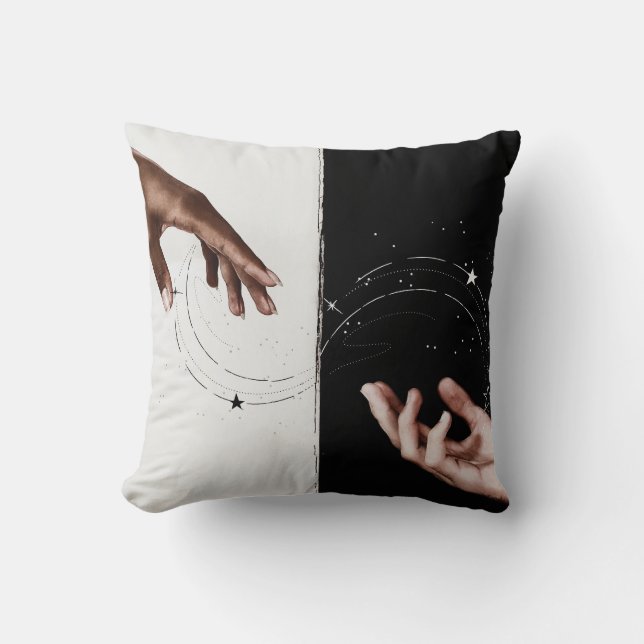 Coussin L'amour en script blanc avec le coeur personnalisé (Recto)