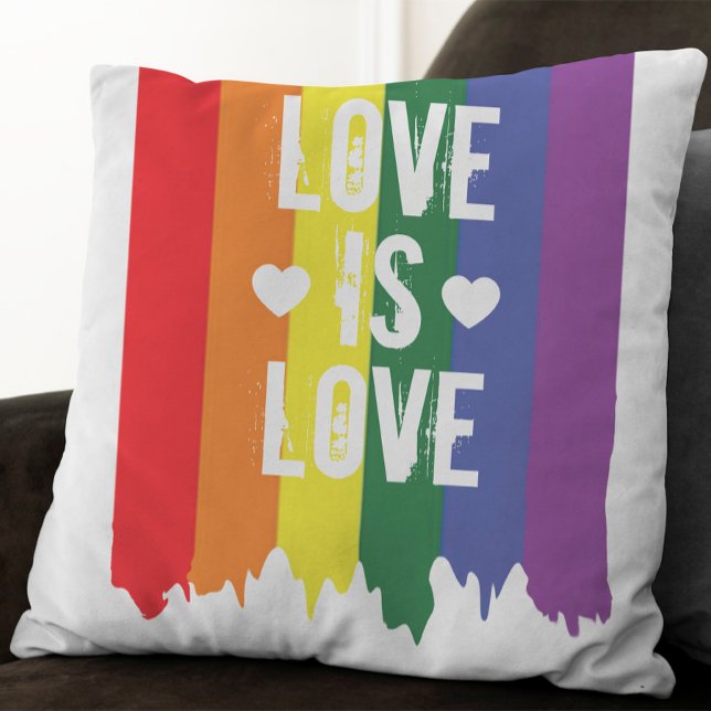 Coussin L'amour est amour arc-en-ciel Pride LGBT (Créateur téléchargé)
