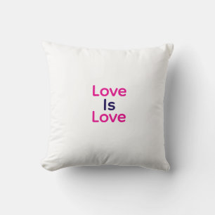 Coussin L'amour est amour rose violet coloré fierté LGBTQ