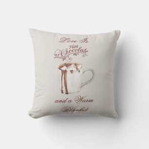 Coussin L'amour est chocolat chaud