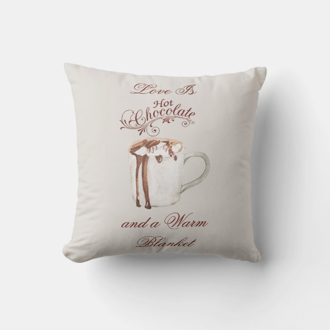 Coussin L'amour est chocolat chaud (Recto)