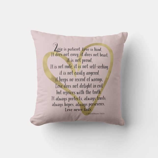 Coussin L'amour est coeur patient (Recto)