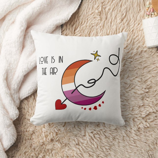 Coussin L'amour est dans l'air Drapeau lesbien du coucher  (Couverture)