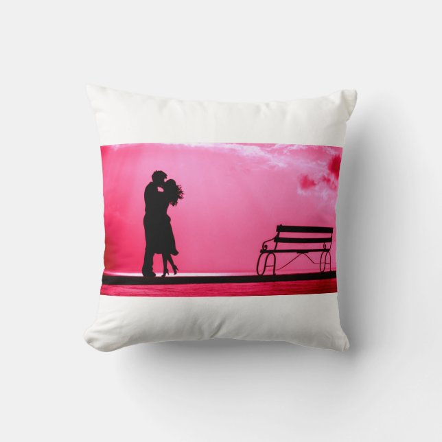 Coussin "L'amour est dans l'air" lance l'oreiller. (Recto)