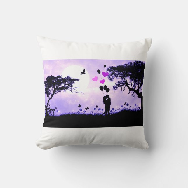 Coussin "L'amour est dans l'air" lance l'oreiller. (Recto)