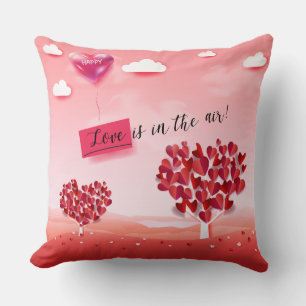 Coussin "L'amour est dans l'air!" magnifique arbre d'amour