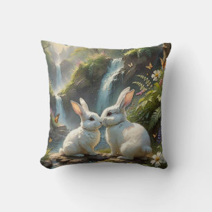 Coussin L'amour est dans l'oreiller à fourrure