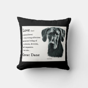 Coussin L'amour est des cadeaux de great dane