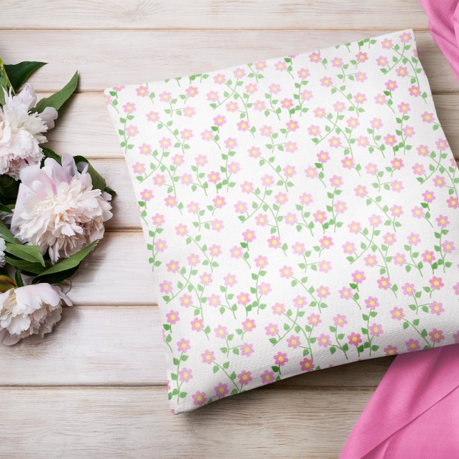 Coussin L'amour est en fleurs rose floral (Créateur téléchargé)