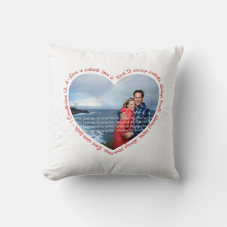 Coussin L'amour est le coeur photo du patient Blanc & Roug