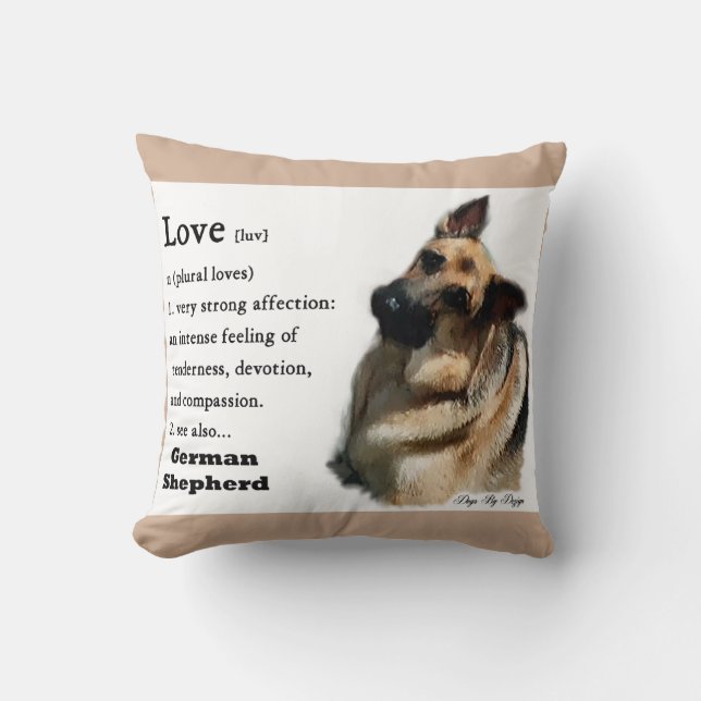 Coussin L'Amour Est Un Berger Allemand Cadeaux (Recto)