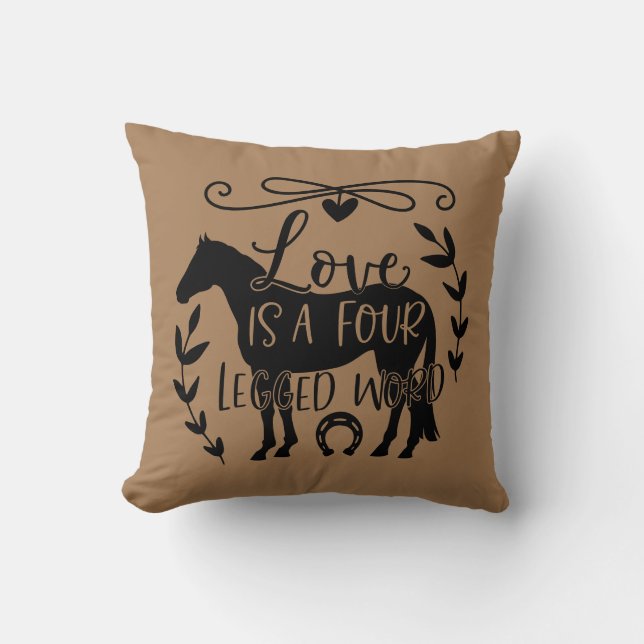 Coussin L'Amour Est Un Cheval À Quatre Jambes (Recto)