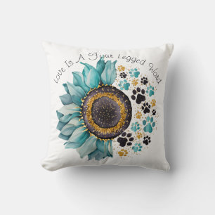 Coussin L'amour est un mot à quatre pattes, amoureux des c