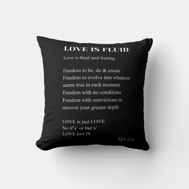 Coussin L'amour est un poème fluide (Recto)