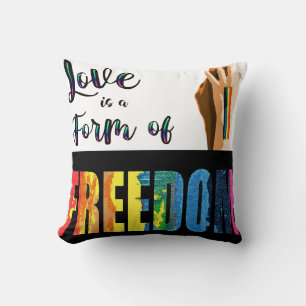 Coussin L'amour est une forme d'oreiller de liberté