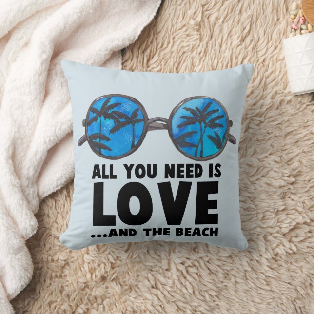 Coussin L'amour et la typographie de la plage (Couverture)