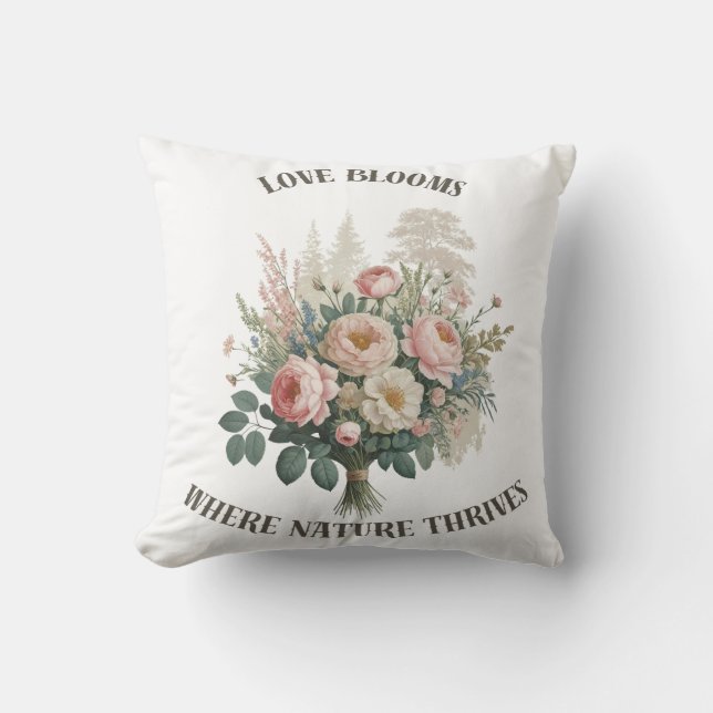 Coussin L'amour fleurit avec la nature (Recto)