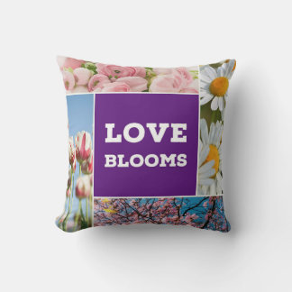 Coussin L'amour fleurit Lancer l'oreiller