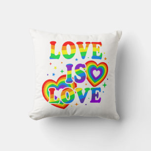 Coussin L'amour LGBTQ est l'amour Fierté gay Drapeau arc-e