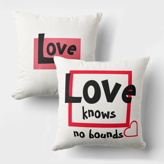 Coussin L'amour ne connaît pas de limites en rouge noir et (Créateur téléchargé)
