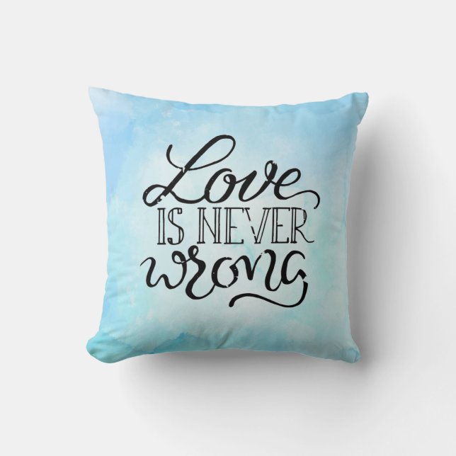Coussin L'amour n'est jamais mal Aquarelle Jeter l'oreille (Recto)