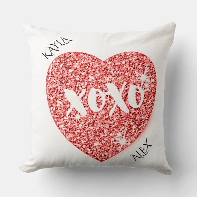 Coussin L'amour personnalisa son et son nom lancer oreille (Recto)
