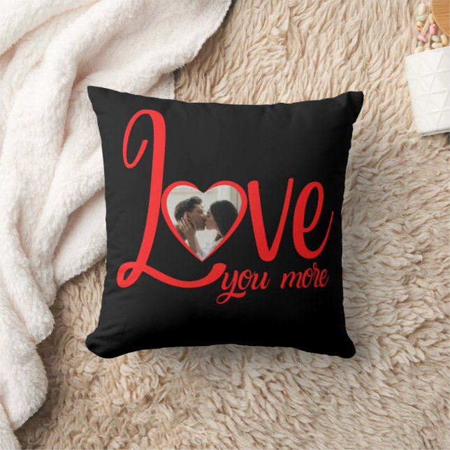 Coussin L'amour personnalisé Vous Plus Rouge et Noir (Couverture)