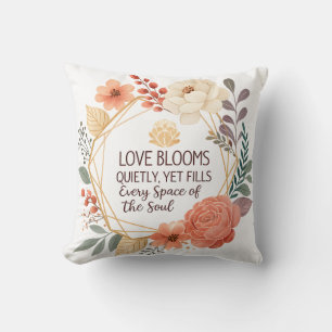 Coussin L'amour s'épanouit silencieusement - Aquarelle de 