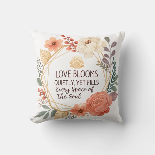 Coussin L'amour s'épanouit silencieusement - Aquarelle de  (Recto)
