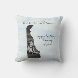 Coussin L'Amour Vit Dans L'État Delaware Formé Photo Perso